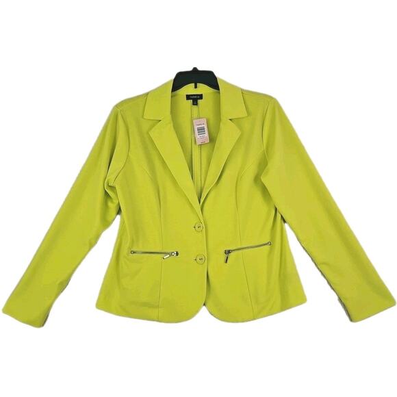 Torrid ~Woman Size 1(1X)~ Line Green Office Wear Blazer Knit Jacket Unlined NWT. - Picture 1 of 16